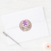 Verjaardagsgunst Glitter Paarse Vonk Glitter Beer Ronde Sticker (Envelop)