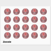 Verjaardagsgunst Glitter Rode Vonk Glitter Beer Ronde Sticker (Vel)