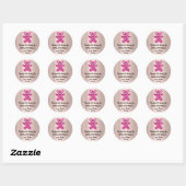 Verjaardagsgunst Glitter Roze Vonk Glitter Beer CL Ronde Sticker (Vel)