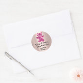 Verjaardagsgunst Glitter Roze Vonk Glitter Beer CL Ronde Sticker (Envelop)