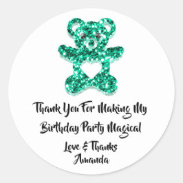 Verjaardagsgunst Mint Groen Hart Baby Sweet Beer Ronde Sticker