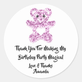 Verjaardagsgunst Paarse VioleHeart Baby Sweet Beer Ronde Sticker