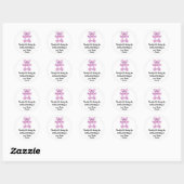 Verjaardagsgunst Paarse VioleHeart Baby Sweet Beer Ronde Sticker (Vel)