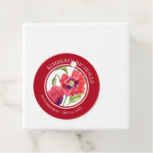 Verjaardagsgunst Rode klaprozen Bloemencirkel Bedankjes Labels (In situ)