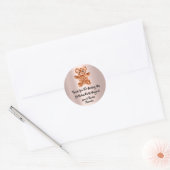 Verjaardagsgunst Roos Sinaasappel Vonk Glitter Bee Ronde Sticker (Envelop)