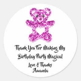 Verjaardagsgunst Roze Hart Baby Sweet Beer Ronde Sticker