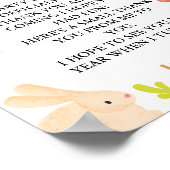 Verjaardagsgunsten paashaas feestbord poster (Hoek)