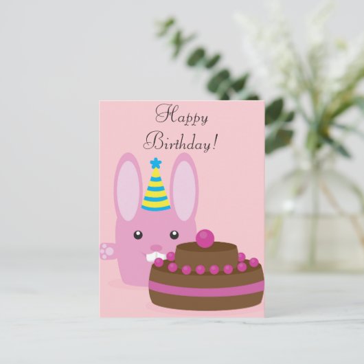 Verjaardagshaas Briefkaart (Staand voorkant)