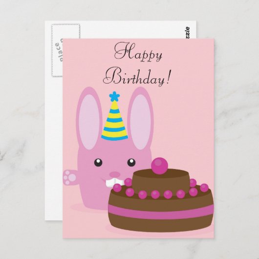 Verjaardagshaas Briefkaart (Voorkant / Achterkant)