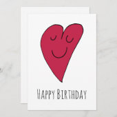 Verjaardagshart. Feestdagenkaart (Voorkant / Achterkant)