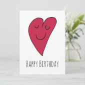 Verjaardagshart. Feestdagenkaart (Staand voorkant)