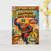 Verjaardagsheld - Stripboek Kaart (Gele Bloem)