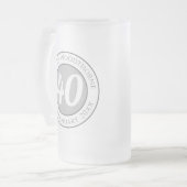 Verjaardagsherdenking met naam, leeftijd en datum matglas bierpul (Voorkant links)