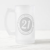 Verjaardagsherdenking met naam, leeftijd en datum matglas bierpul (Links)