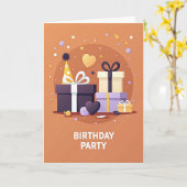 Verjaardagshoed Feestkaart Kaart (Gele Bloem)