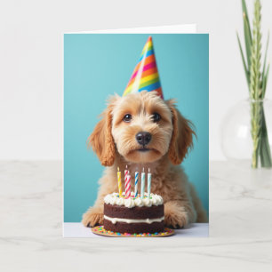 Verjaardagshoedkaart voor Puppies Kaart