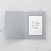 Verjaardagshond gluren rond een deur kaart (Binnen)