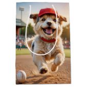 Verjaardagshond hardlopen met een honkbal Pet Medium Cadeauzakje (Voorkant)