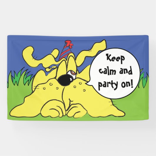 Verjaardagshond HUH! personaliseren Spandoek (Horizontaal)