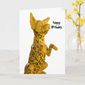 verjaardagshond kaart (Gele Bloem)