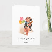 Verjaardagshond met saxofoon kaart (Achterkant)