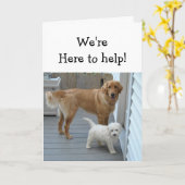 Verjaardagshulp bij het eten van een Cute Dog Humo Kaart (Gele Bloem)