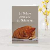 Verjaardagshumor 90ste Verjaardag Verbitterde Kat Kaart (Gele Bloem)