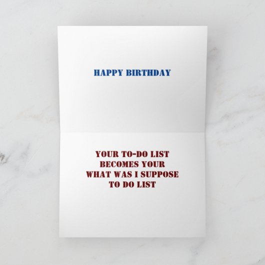 VERJAARDAGSHUMOR VOOR JE OUWE* VERJAARDAG KAART (Binnen)