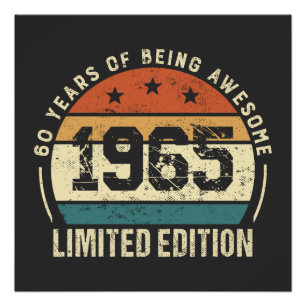 Verjaardagsidee voor 60 jaar oud met retro uit 196 perfect poster