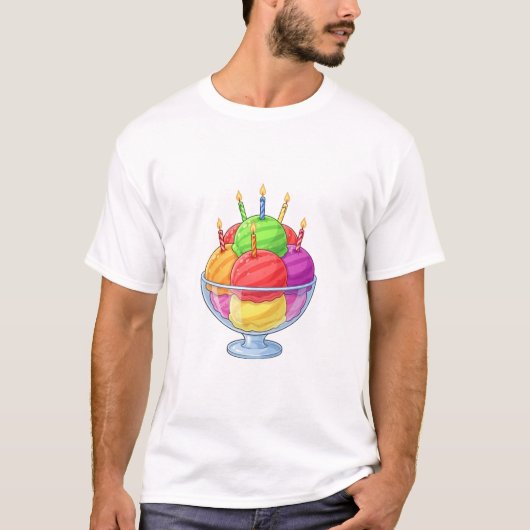 Verjaardagsijscoup T-shirt (Voorkant)