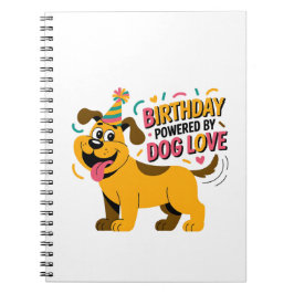Verjaardagsillustratie van hondenliefde feest notitieboek