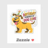 Verjaardagsillustratie van hondenliefde sticker (Vel)