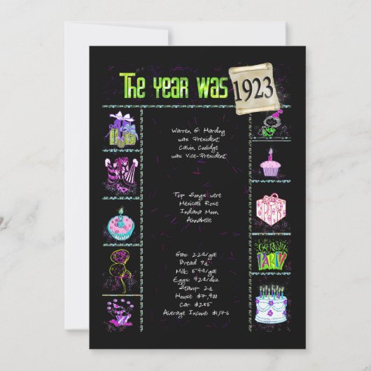 Verjaardagsjaar 1923 uitnodiging (Voorkant)