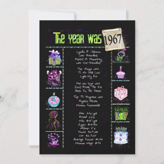 Verjaardagsjaar 1967 uitnodiging (Voorkant)
