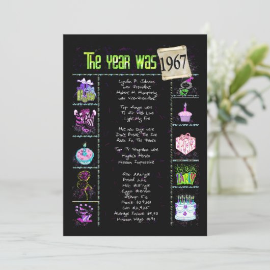 Verjaardagsjaar 1967 uitnodiging (Staand voorkant)