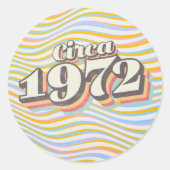 Verjaardagsjaar - Rond 1972 Ronde Sticker (Voorkant)
