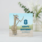 Verjaardagsjaar van dinosauriër kaart (Staand voorkant)