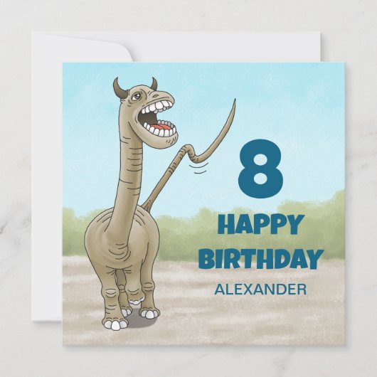 Verjaardagsjaar van dinosauriër kaart (Voorkant)