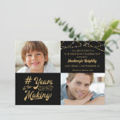 Verjaardagsjaren in het Maken van 2 Foto's Aangepa Kaart (Staand voorkant)