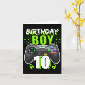 Verjaardagsjongen 10 Videospel Controller Gamer 10 Kaart (Gele Bloem)