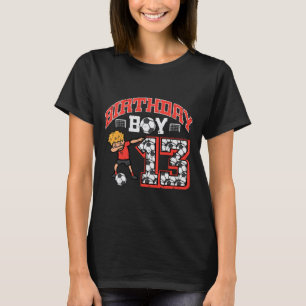 Verjaardagsjongen 13 Voetbal Dab 13 Jaar Oude Verj T-shirt