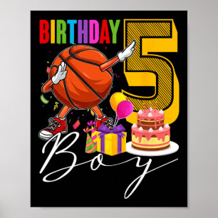 Verjaardagsjongen 5 jaar oud Dabbing Bysketbyll By Poster