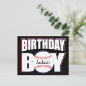Verjaardagsjongen Aangepaste honkbalspeler naam Briefkaart (Staand voorkant)
