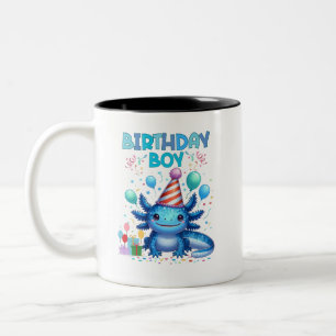 Verjaardagsjongen Axolotl vibes Schattige feestont Tweekleurige Koffiemok