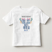verjaardagsjongen | Baby Olifant & Ballonnen Kinder Shirts (Voorkant)