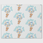 verjaardagsjongen Beer idee Cadeaupapier (Vlak)