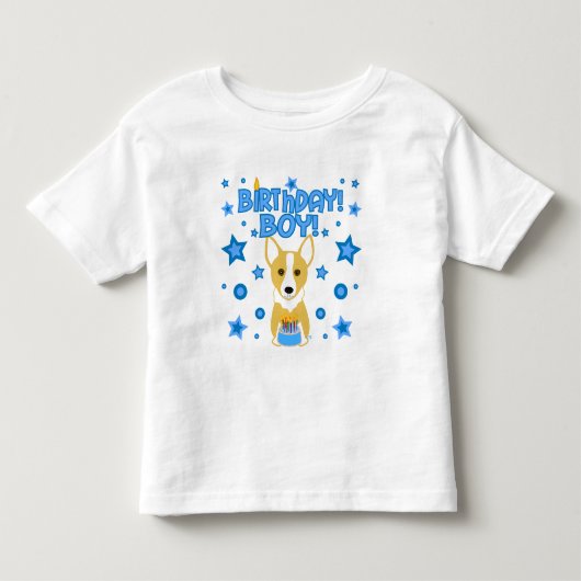 Verjaardagsjongen - Corgi Kinder Shirts (Voorkant)