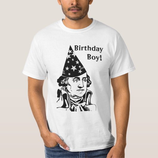 Verjaardagsjongen George Washington T-shirt (Voorkant)