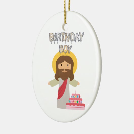 verjaardagsjongen jeuskerst keramisch ornament (Links)