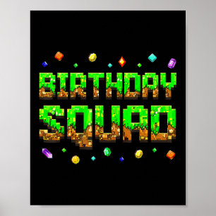 Verjaardagsjongen Kind Verjaardagsploeg Gamer Pixe Poster